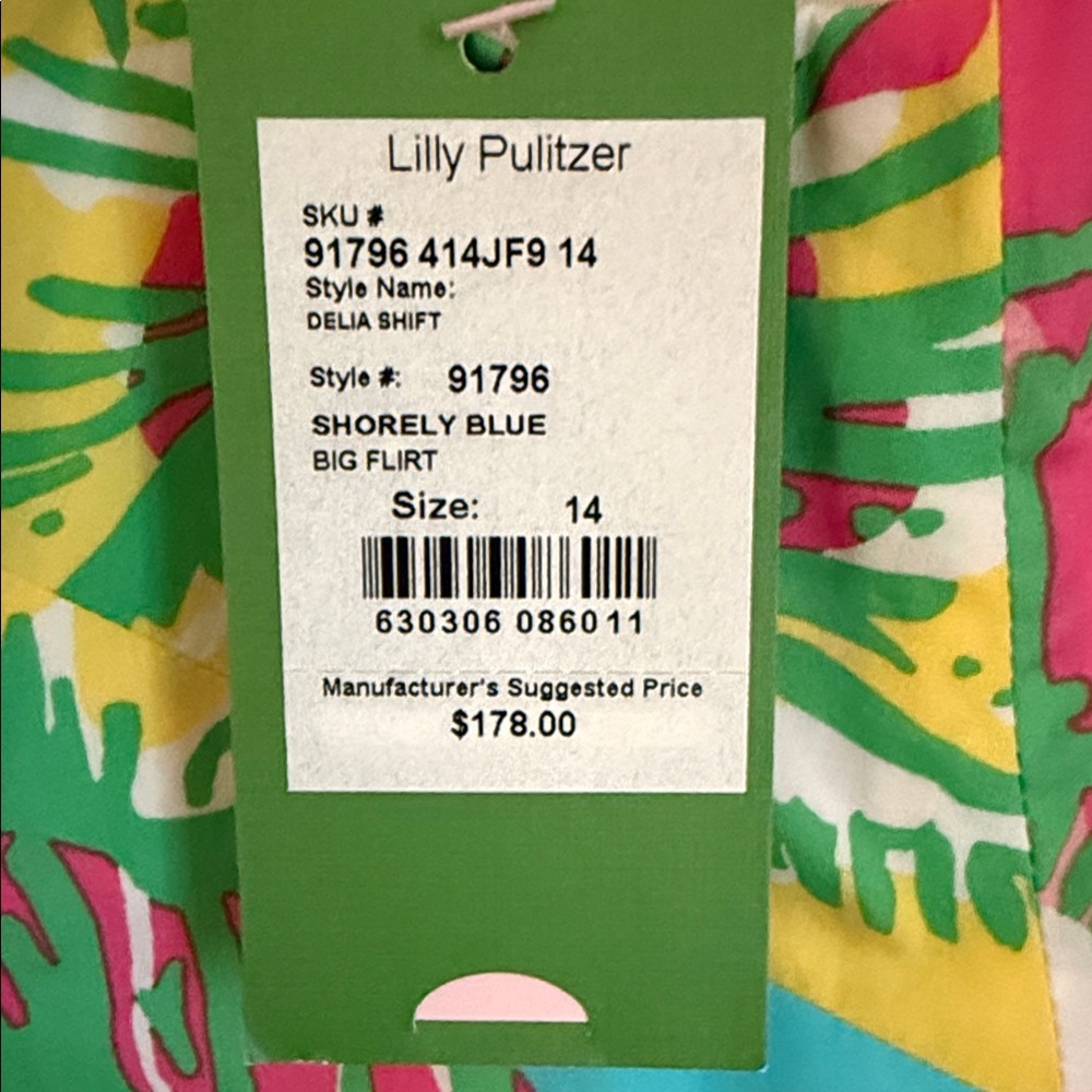 Lilly Pulitzer Delia Shift Dress Shorely Blue Big Flirt - Picture 6 of 8